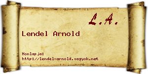Lendel Arnold névjegykártya